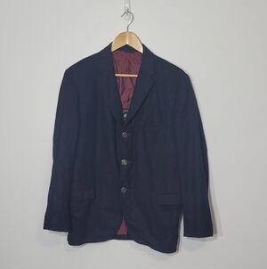 Haines Vintage Pure Virgin Wool Mens Pockets Button Details Blazer Jacket